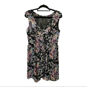 FLORAL V-neck, sleeveless midi dress